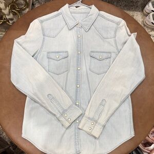 GAP Light Blue Denim Button Down Shirt